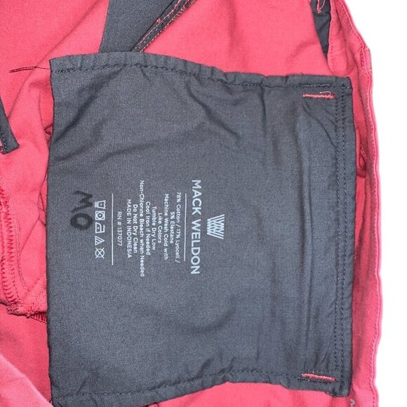 Mack Weldon Mens Maverick Tech Chino Short Sconset Red 7 Inch Short 34W - Picture 6 of 6